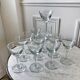 Set of 11 molded glass wine glasses engraved 20s