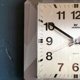 Vintage square silent wall clock "Vedette silver gray"