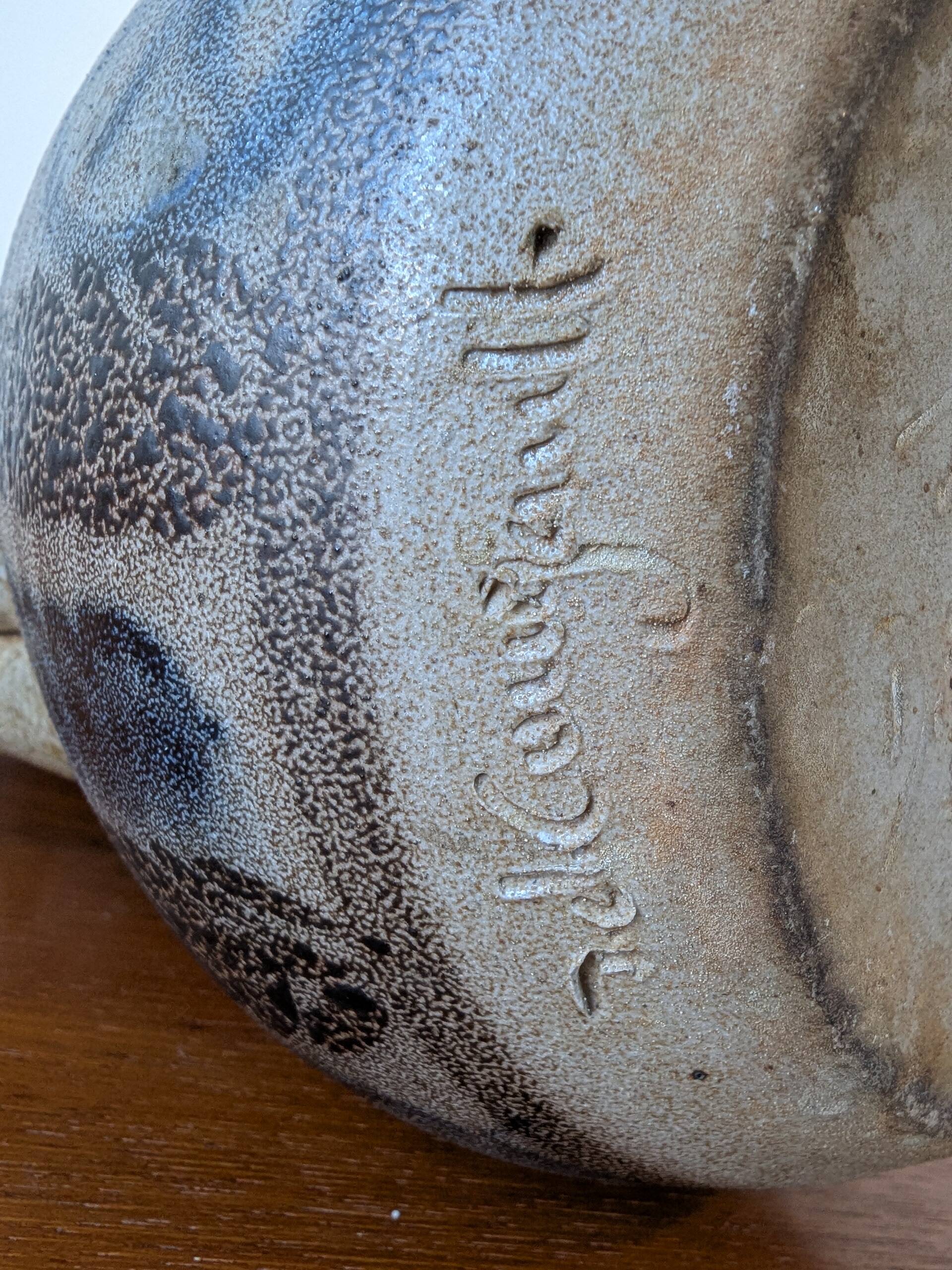 Large glazed stoneware pitcher by J.C. Courjault Kéraluc