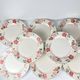 Set of 8 large porcelain plates Cameo Florals Malaysia 1970–90
