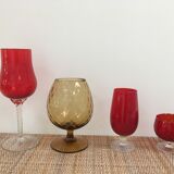 Empoli cup vase in amber yellow glass 1950