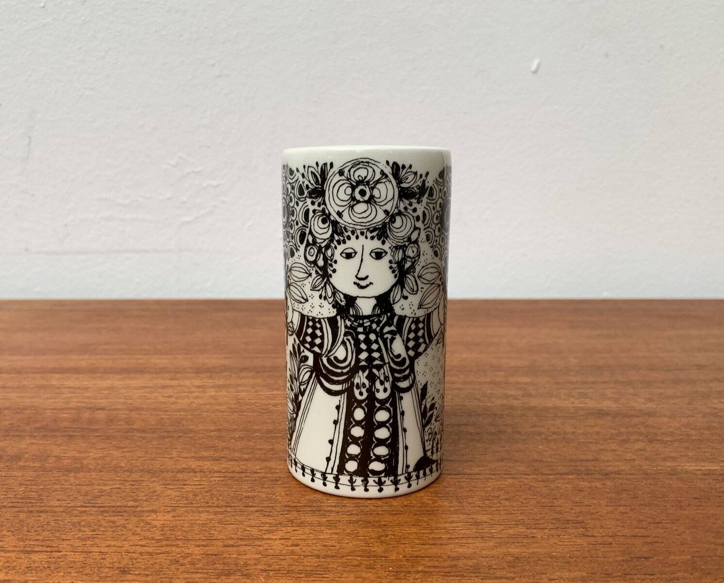 Danish Flora vase from the mid-century by Bjørn Wiinblad for Nymölle Denmark, 1960s.