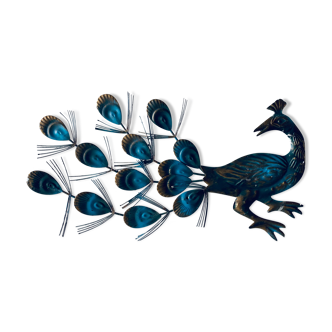 Metal peacock wall decoration