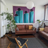 Family portrait original painted tapestry hanging wall art