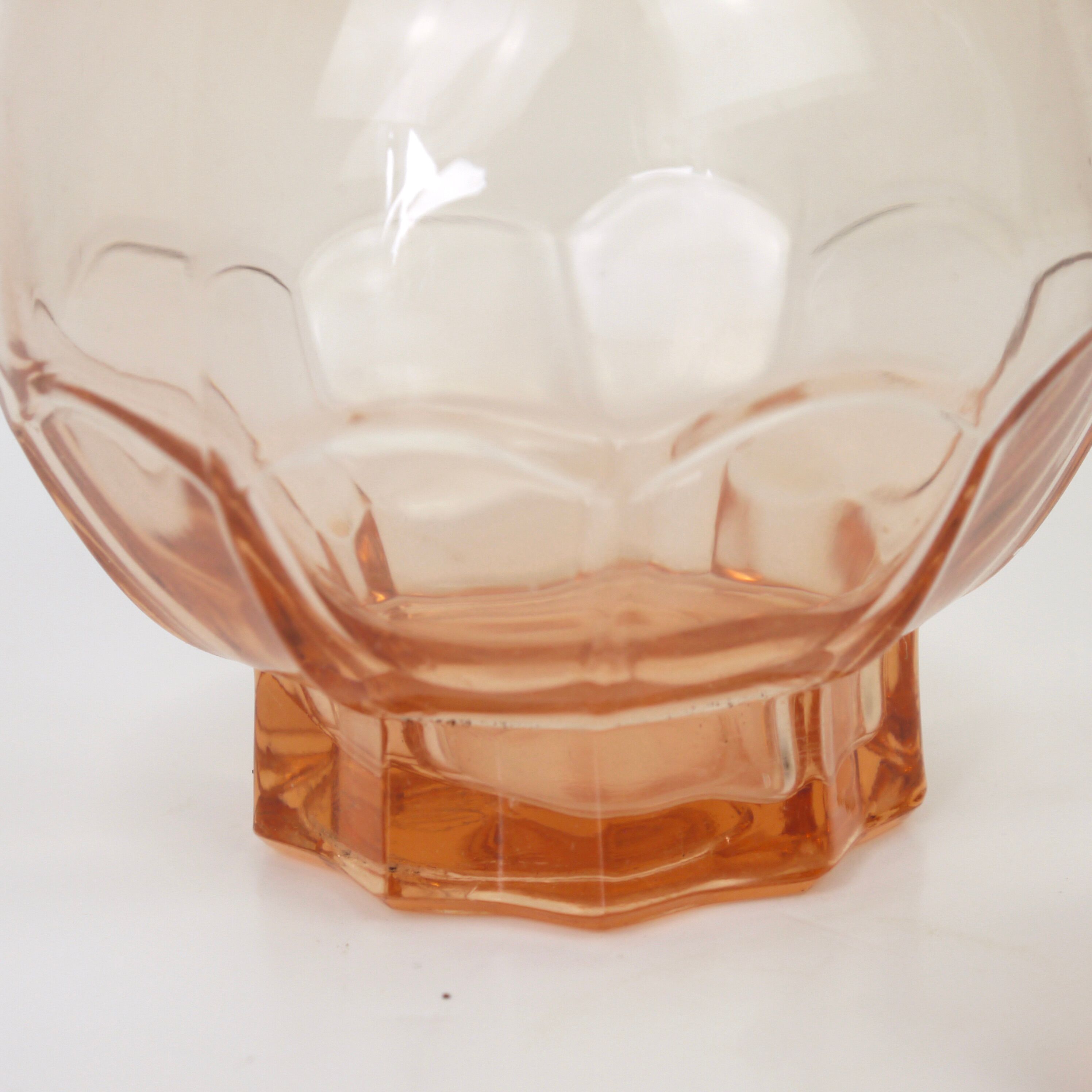 Pink glass liqueur carafe