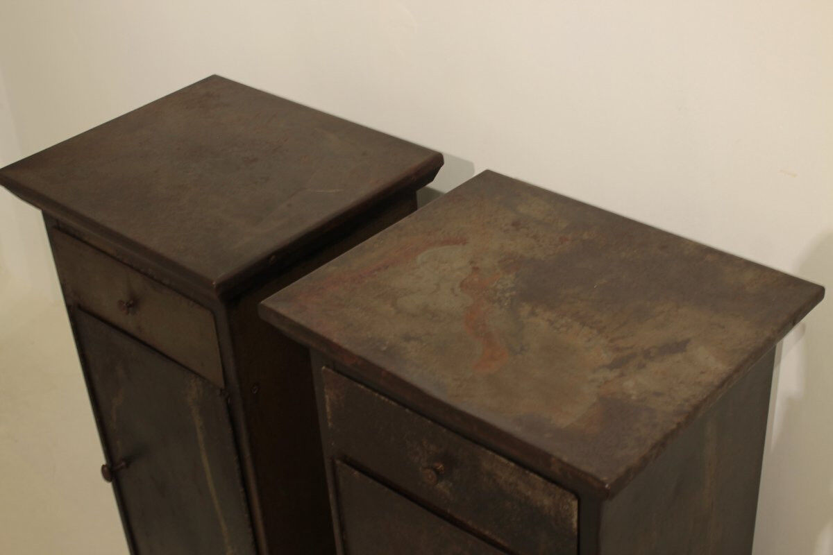 Pair of metal furniture in Louis-Philippe style