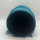 Duck blue pouf with fringes