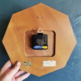 Vintage formica clock silent octagonal wall pendulum "Star chocolate orange"