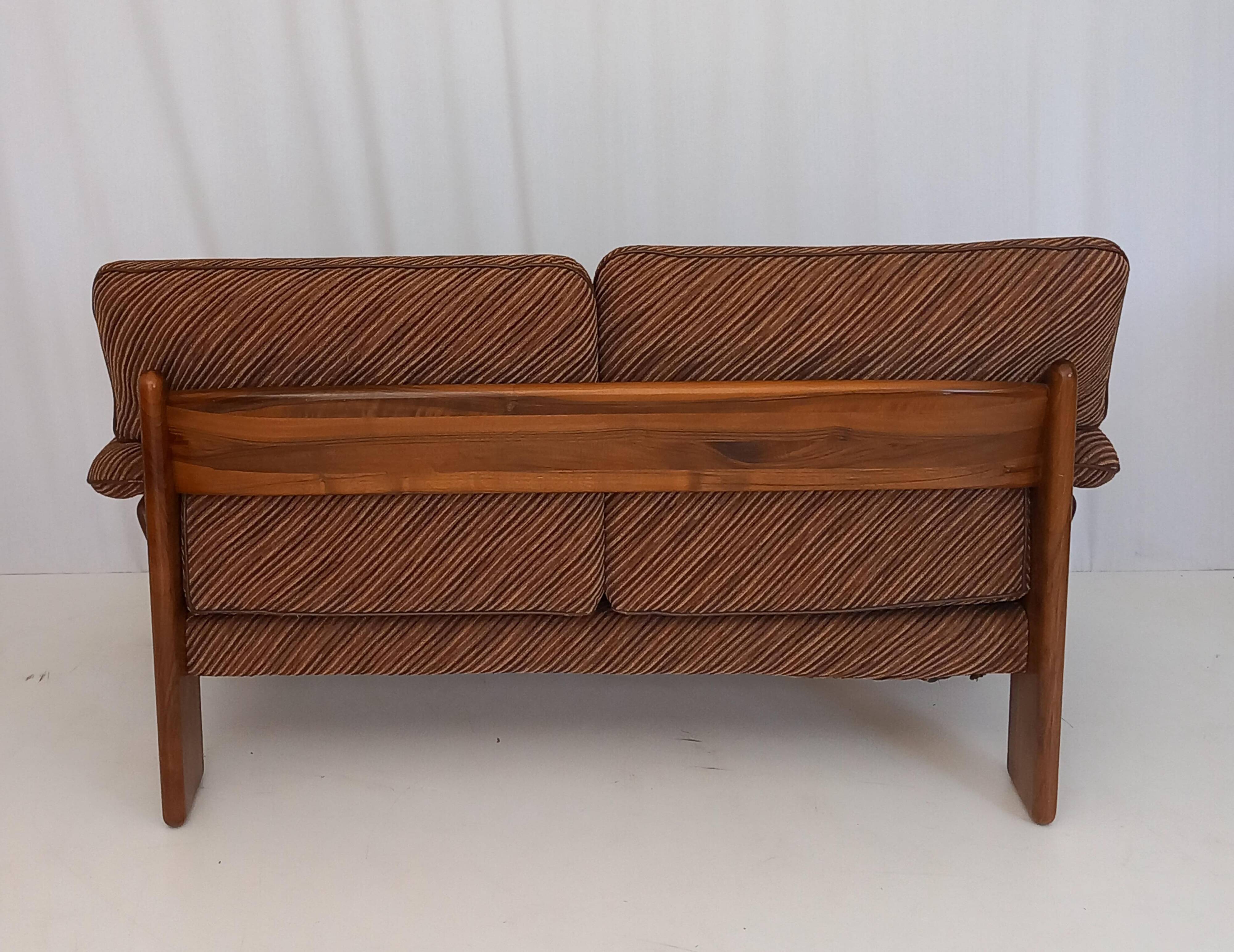 Brown Velvet 2-Seater Sofa by Mobil Girgi, 70s