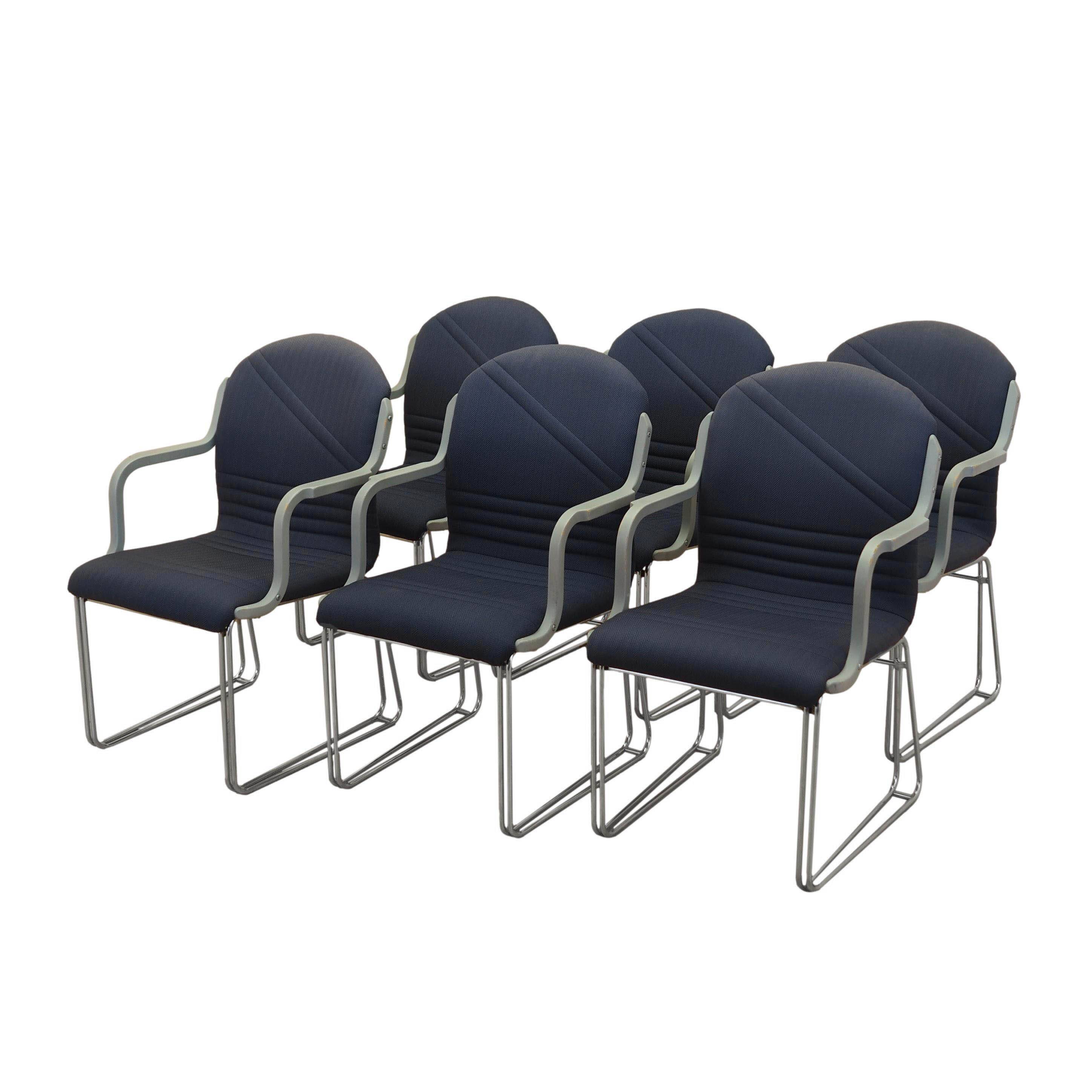 Ensemble de six fauteuils, design italien, années 1990.