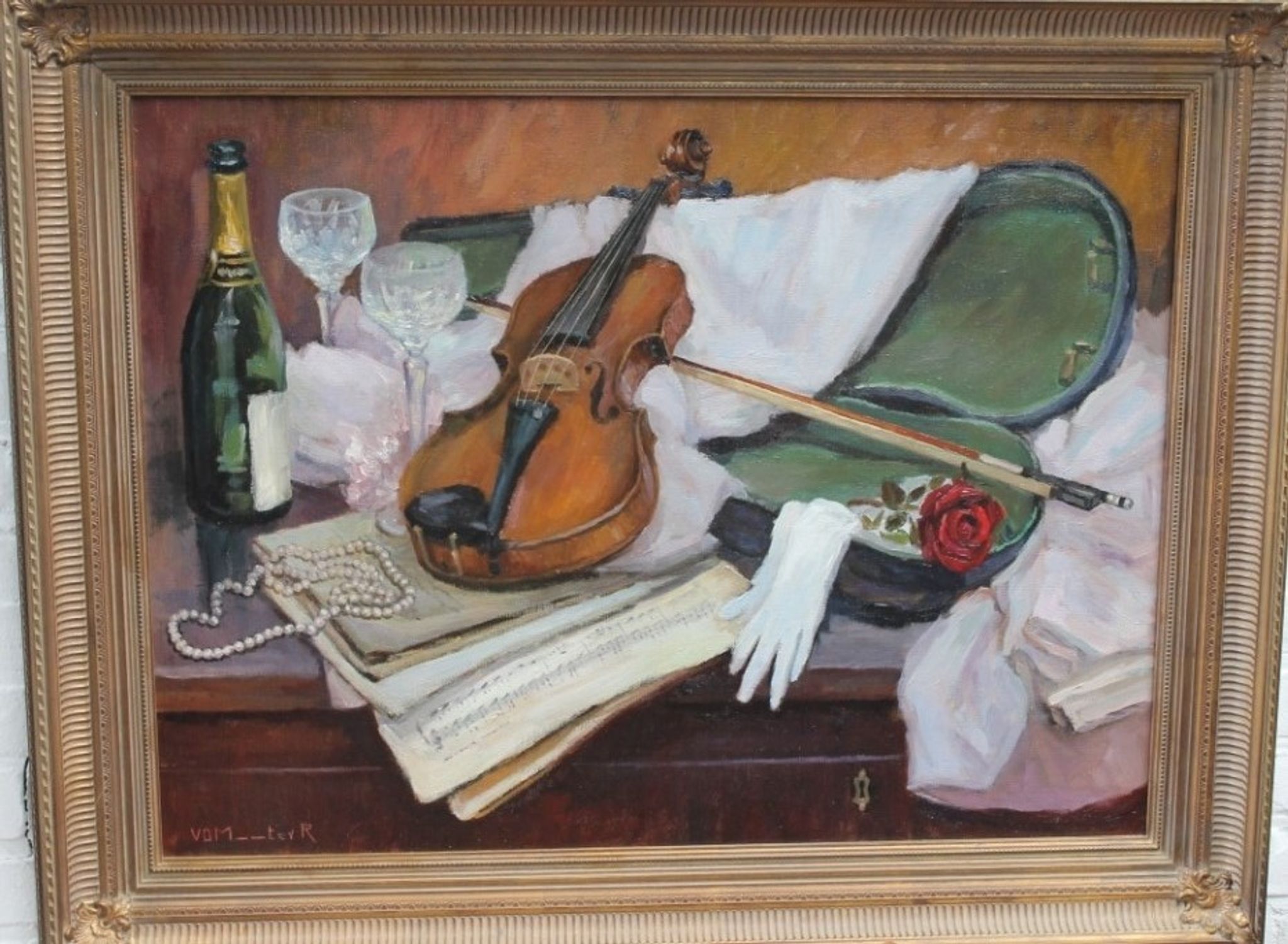 Peinture avec un violon