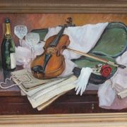 Peinture avec un violon
