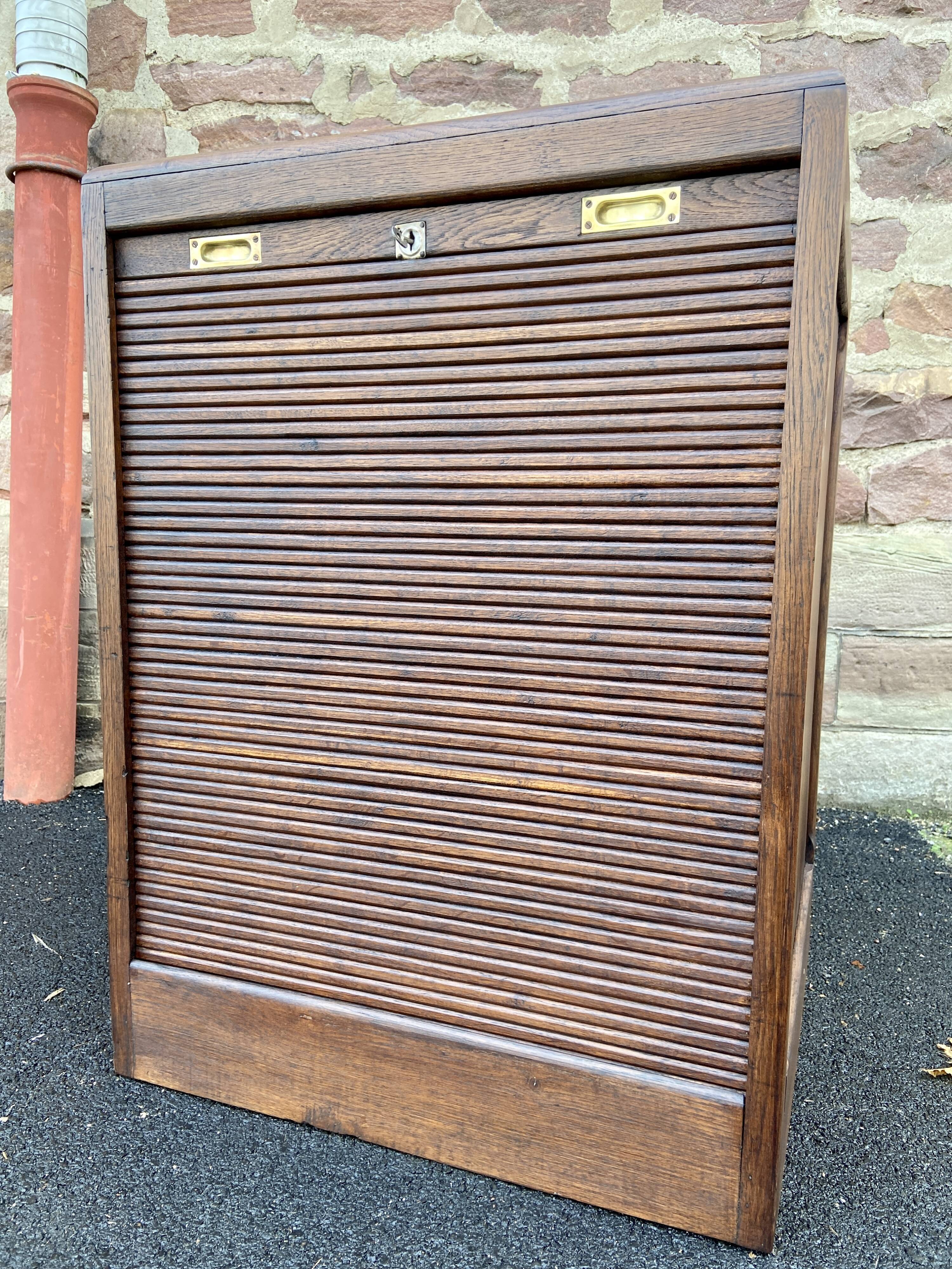 Art Deco sliding curtain binder cabinet