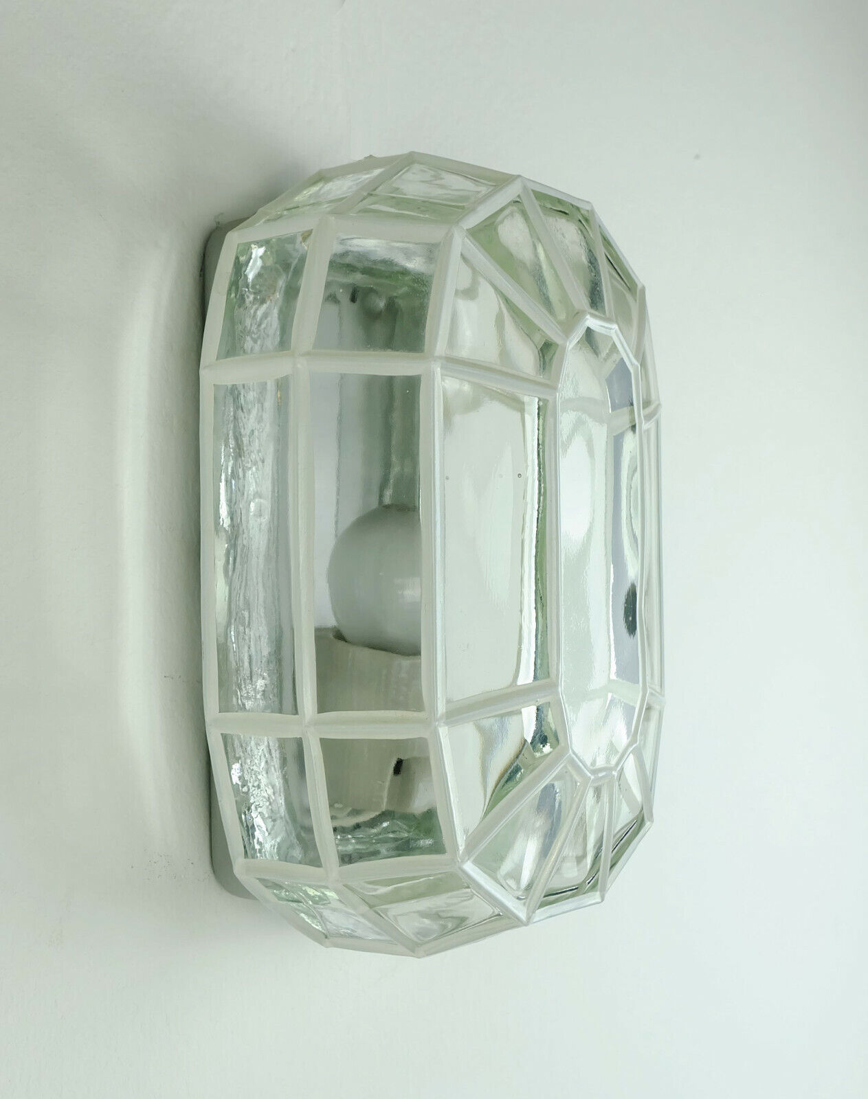 mid century SCONCE clear glass geometric design heinrich popp leuchten