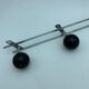 Coat holder 4 chrome steel pateres and black wooden balls