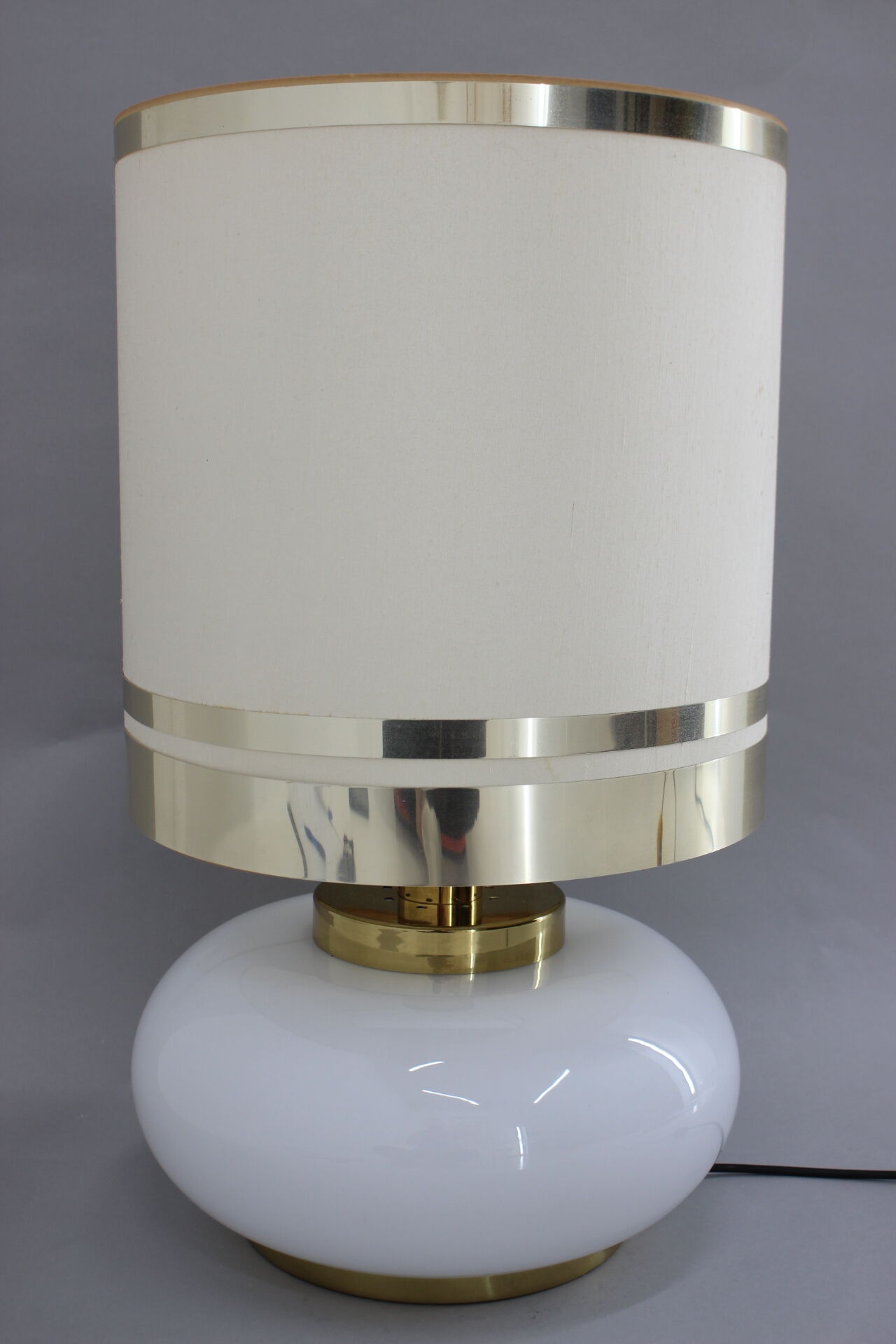 1970s Beautiful Large Glass and Brass Table Lamp ,Italy