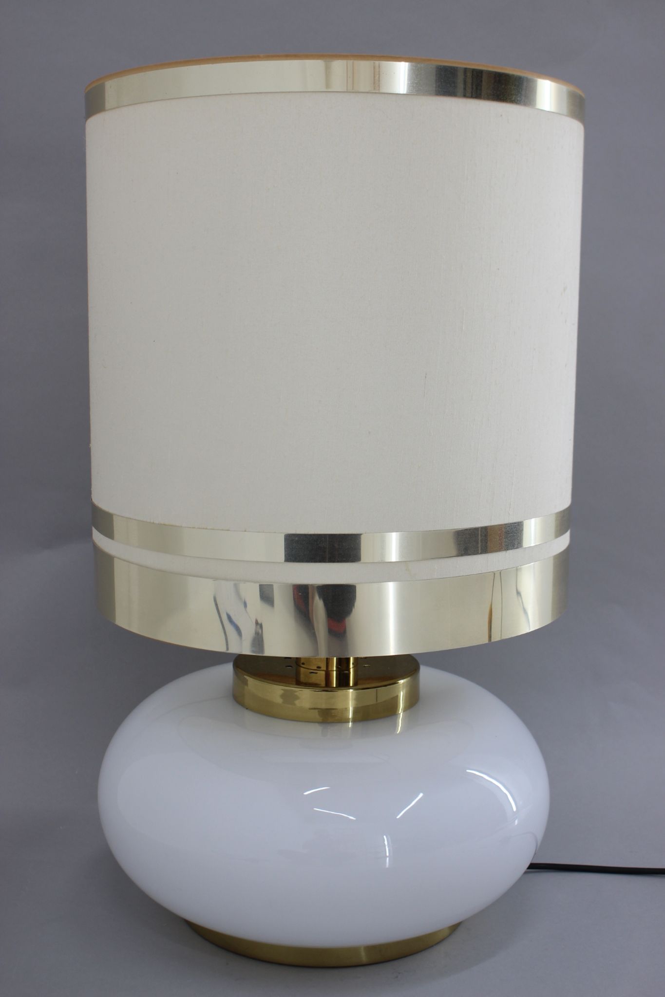 1970s Beautiful Large Glass and Brass Table Lamp ,Italy