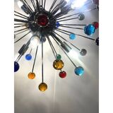 Contemporary Multicolor “Star” Glass Sputnik Gold Chandelier