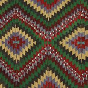 Turkish Kilim Yuruk Vintage 169x300 cm Geometric Green Red Yellow