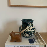 Vintage duck blue pot or vase