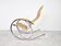 Vintage chrome and wicker rocking chair, 1970s