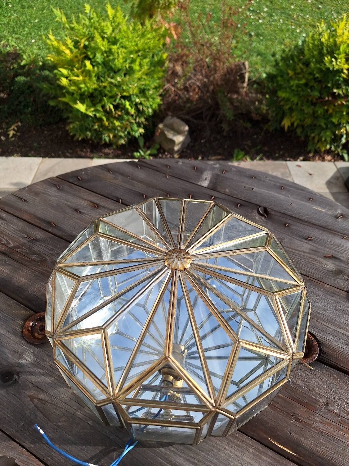 Applique verre et laiton