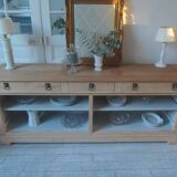 crafted dresser in raw solid wood.