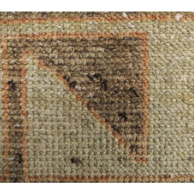 1970s Turkish Oushak Wool Runner Rug 84x378