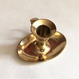 Brass oval hand candle holder