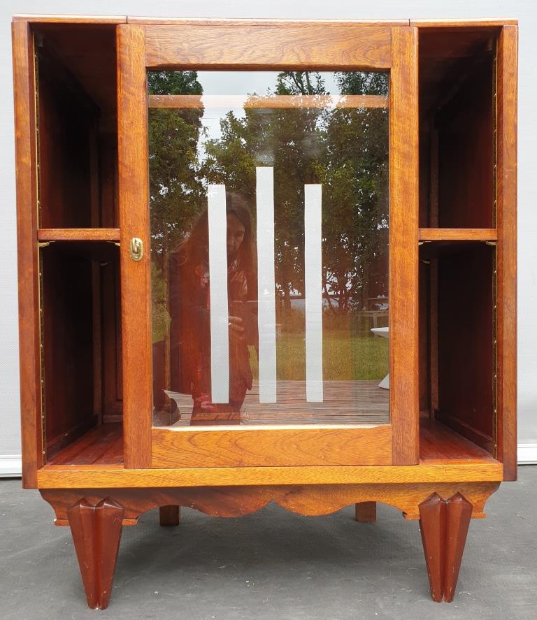 Meuble musique teck art déco pour vinyles