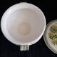 Soup tureen / Sweet jar in HB Quimper earthenware with green and yellow floral decoration - S