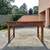 Hand-carved solid wood farm table