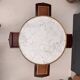 Louis XVI style bouillotte table in mahogany and white marble - Ø 60 cm