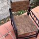 Modernist armchair in wood and braided rope, vintage 1950
