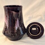 Vallauris ceramic coffee pot with brown and pink glaze A152-1