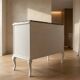 Commode vintage courbée avec plateau en marbre - Rénovée