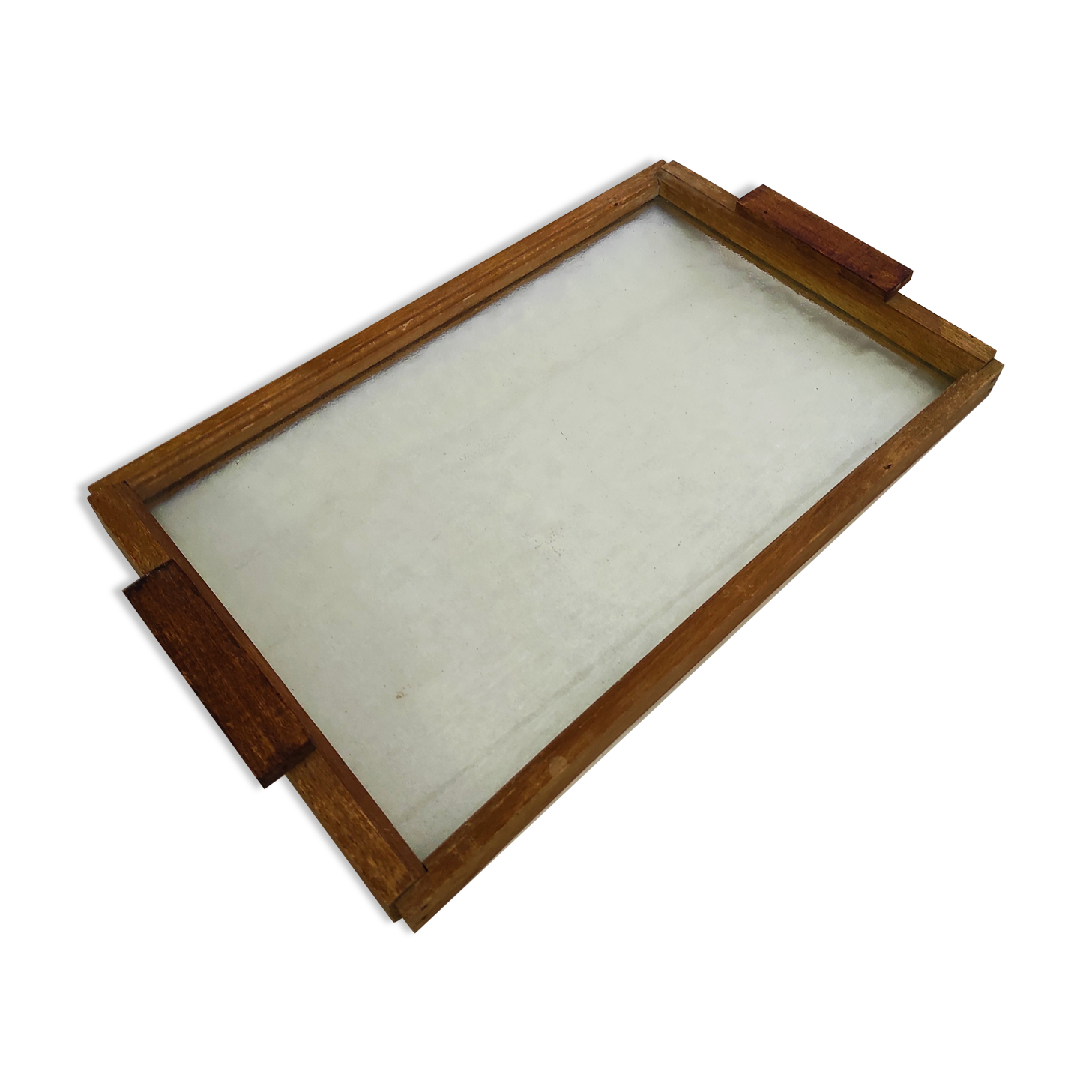 Vintage hammered glass tray