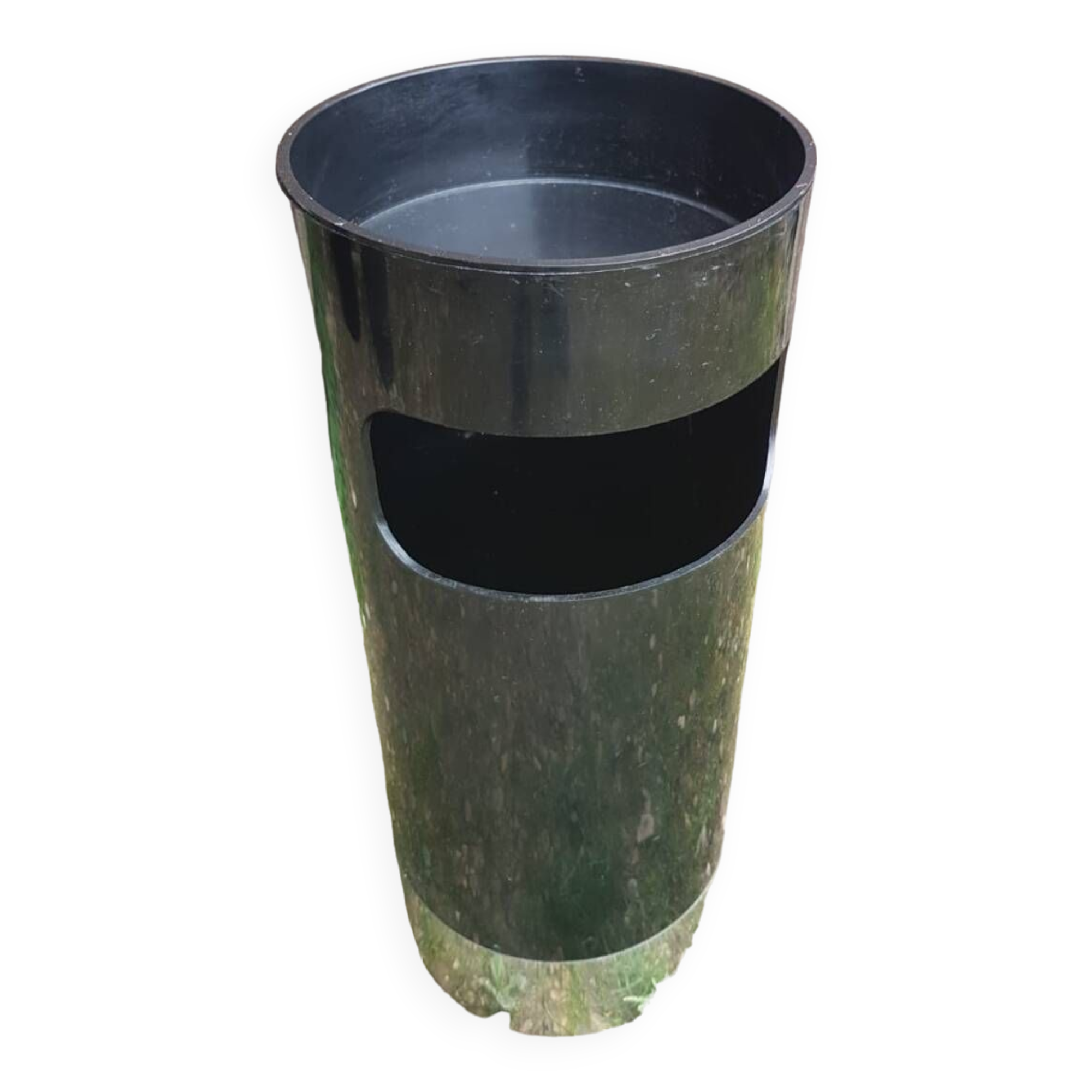 Umbrella holder trash can kartell 4610-50 design gino colombini black & stainless steel #a658