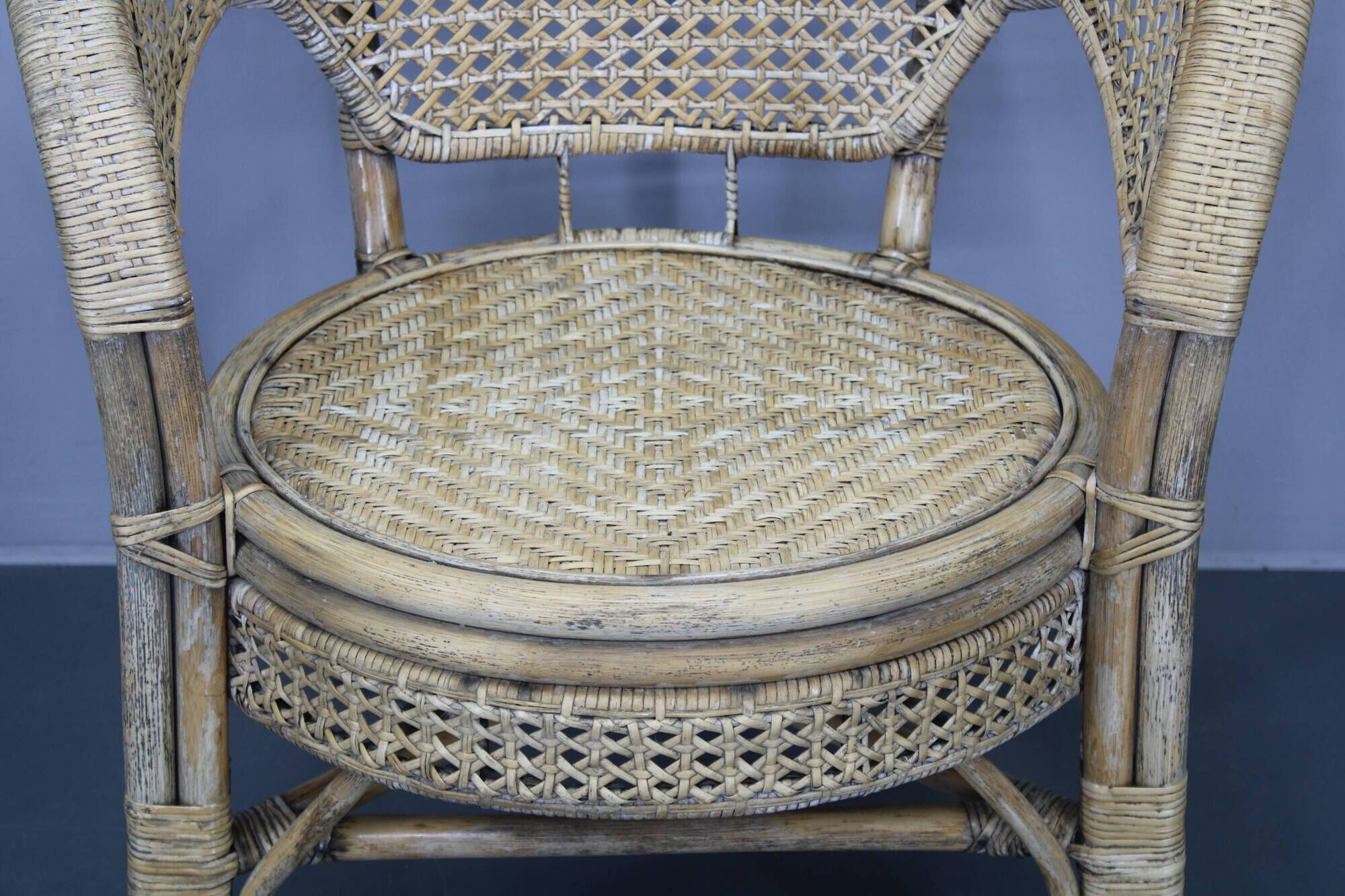1970s Set of Four Rattan Chairs, Italy