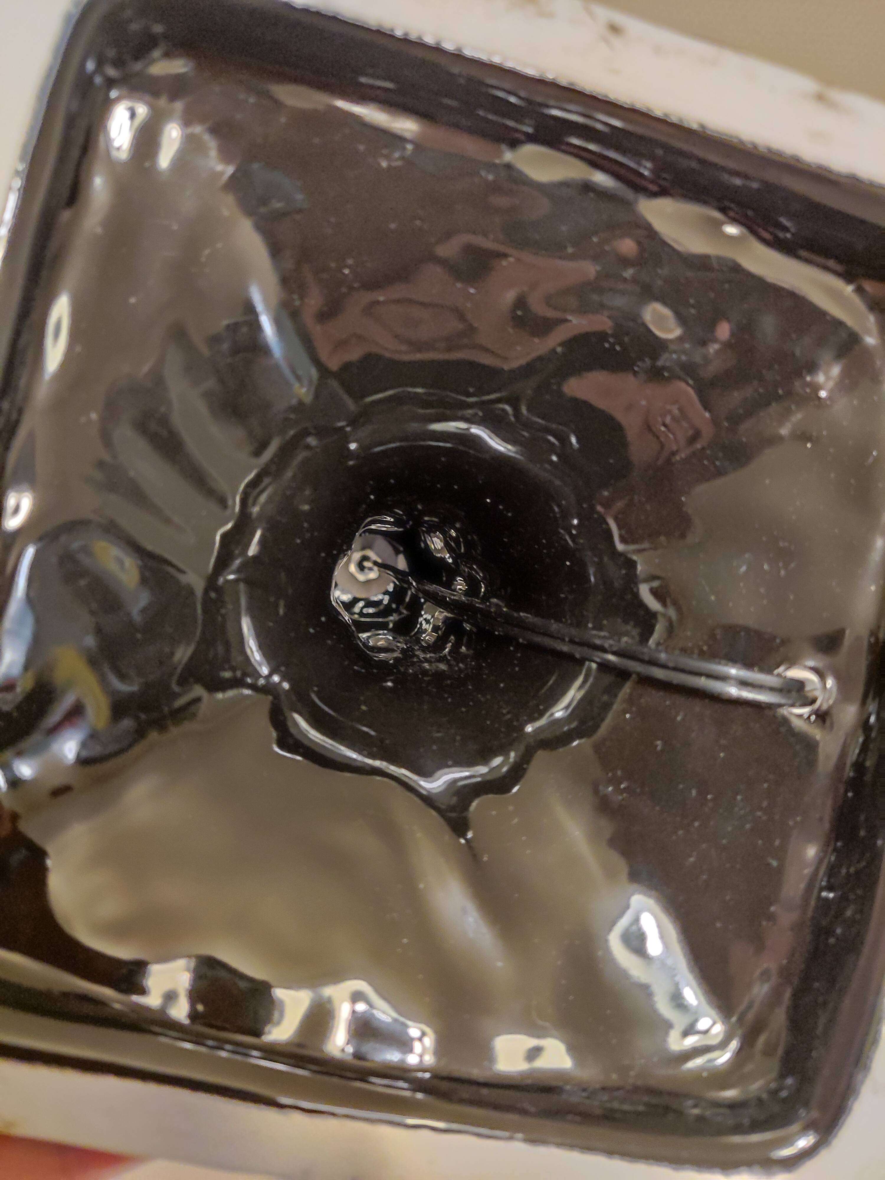 Black ceramic palm lamp