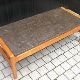 Slate slab coffee table