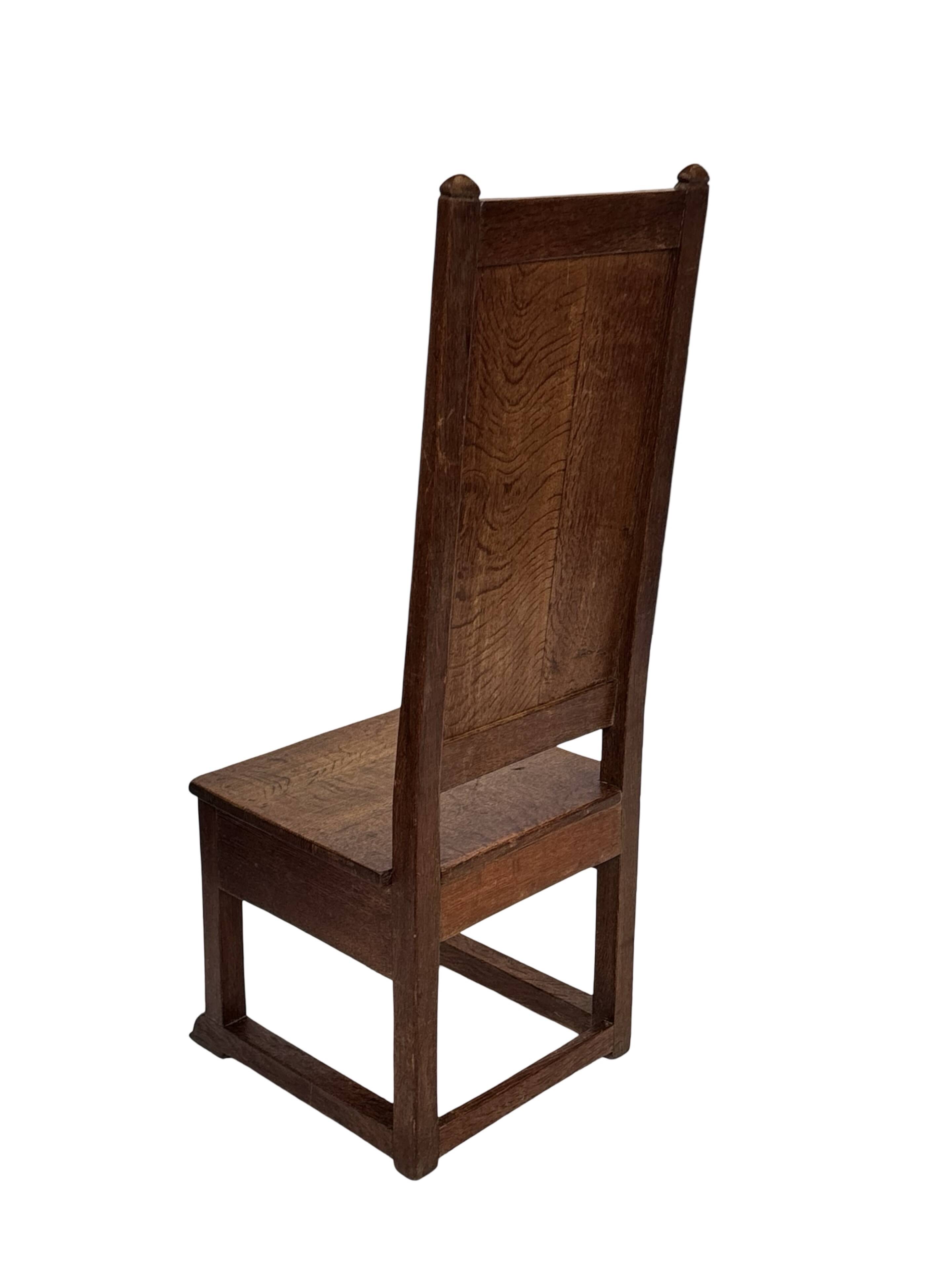 Art Deco High Back chair in oak minimalist design