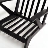 1940s Lounge Chair in Black Painted Wood