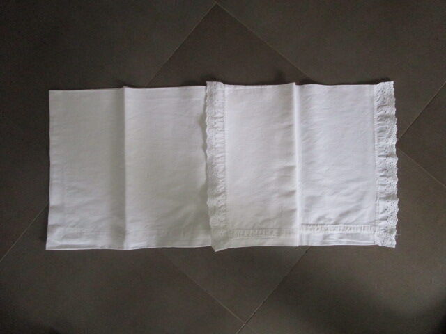Old bolster case embroidered in cotton :180x41cm