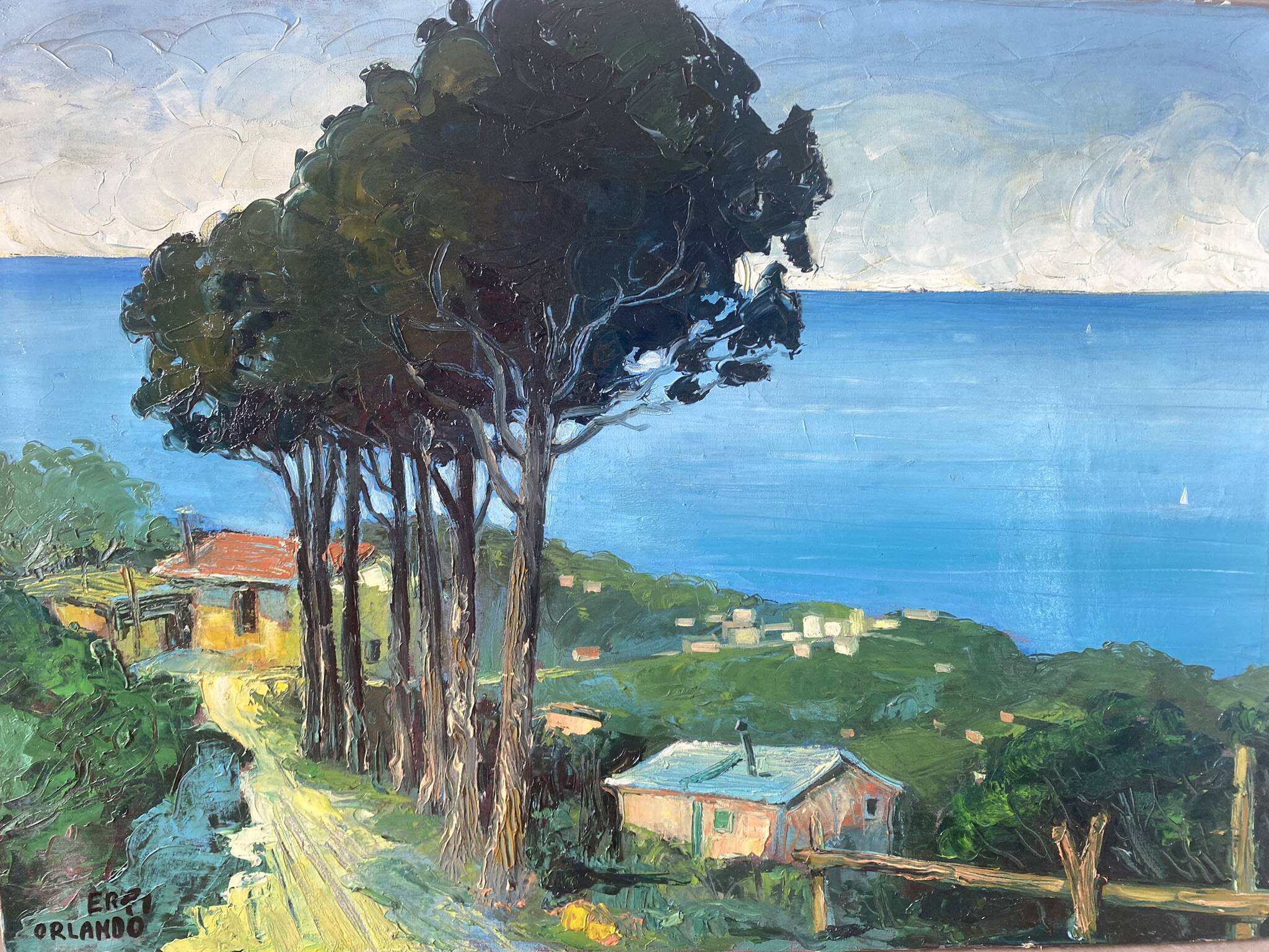 Mediterranean landscape signed from 1970