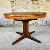 Extendable Scandinavian style dining table with double elongations by Maison Ducau, Circa 1970