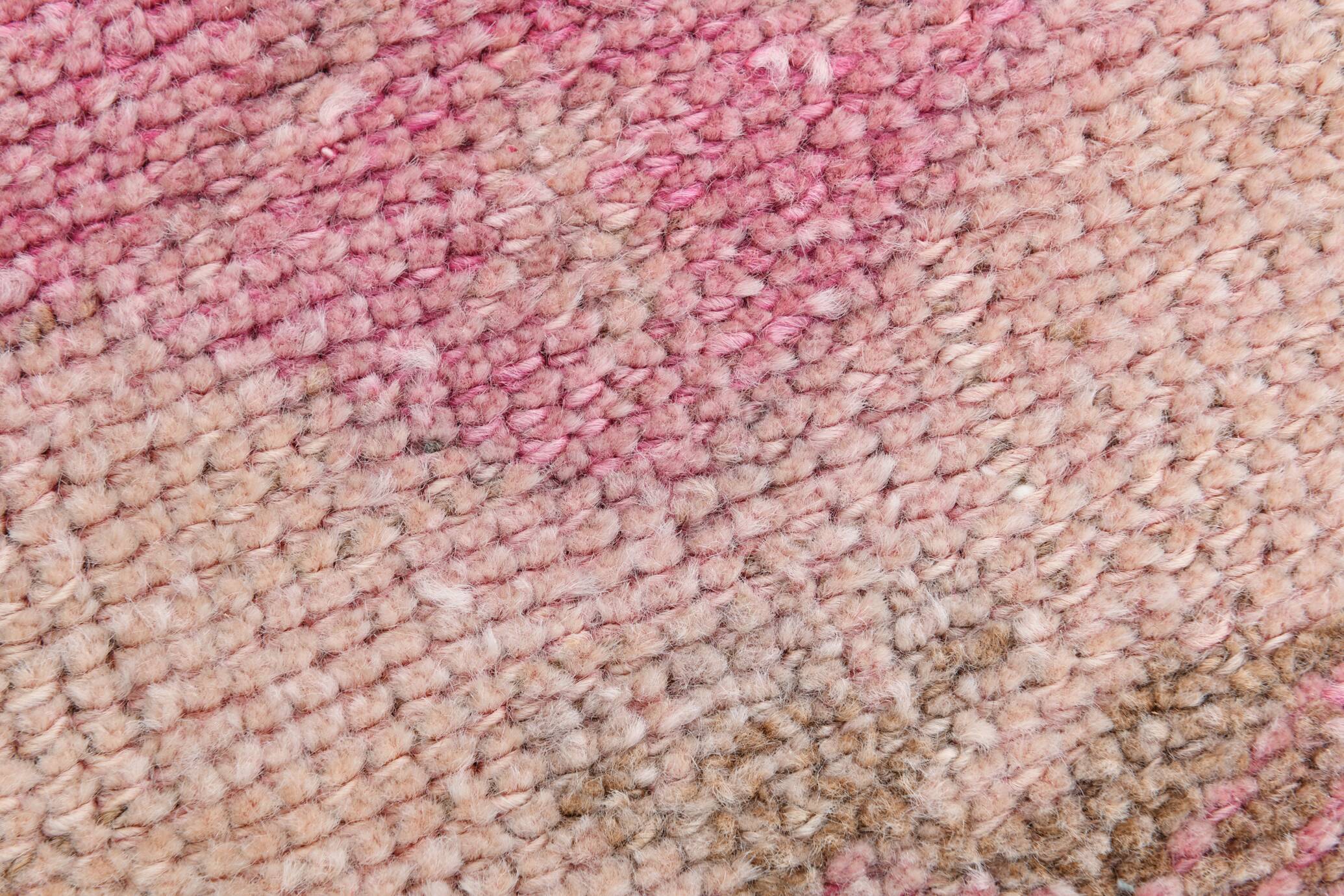 3x12 Soft Pink & Brown Turkish Runner Rug, 86x374CM