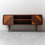 SIDEBOARD VINTAGE IN LEGNO CON DETTAGLI IN OTTONE ANNI ’60 MODERNARIATO