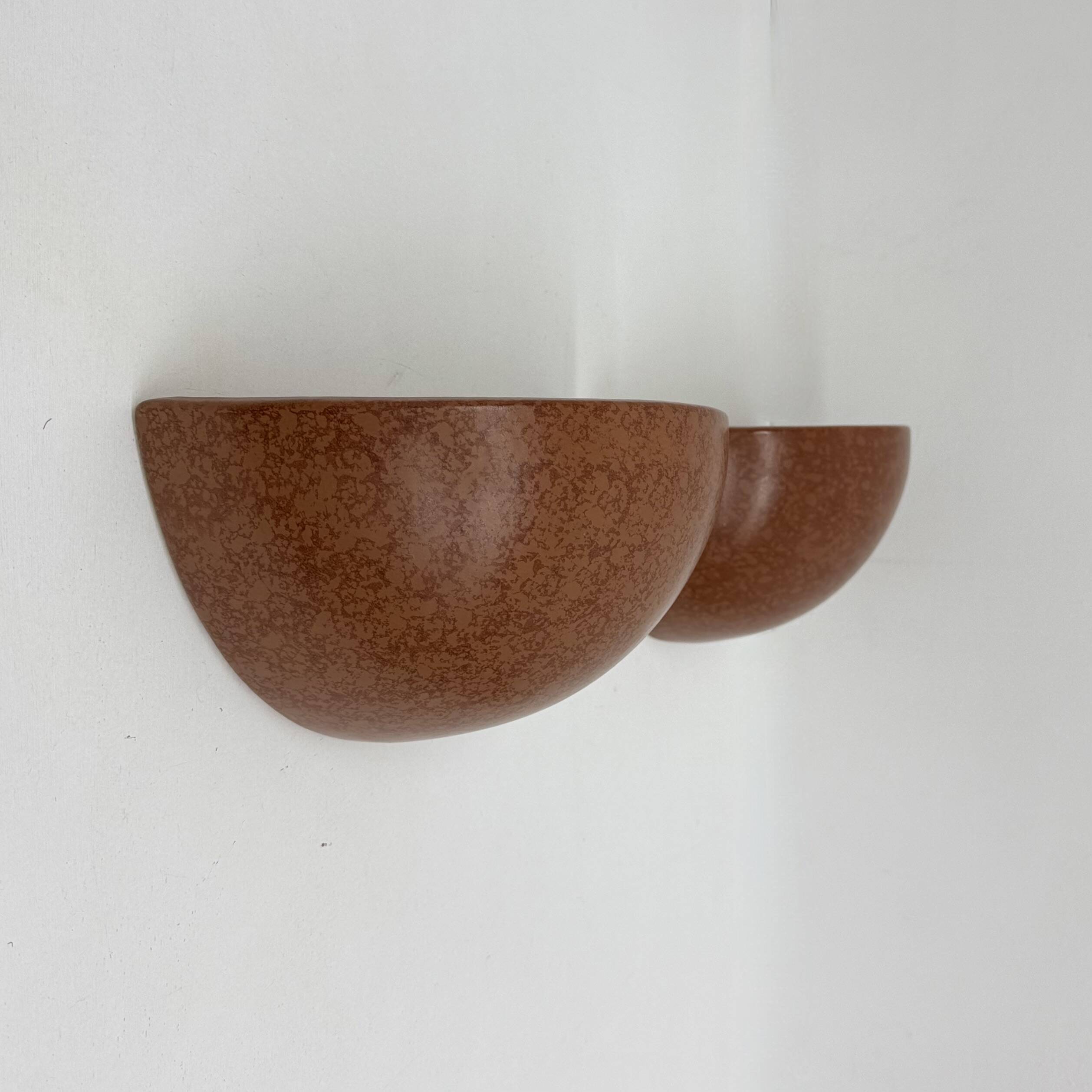 Mid-Century set of 4 ceramic wall lamp sconce , 1970s