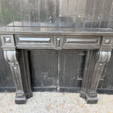 Grande cheminée Napoléon III en marbre noir de Belgique, vers 1880